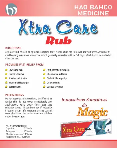 XTRA CARE RUB FOR PAIN RELEIF